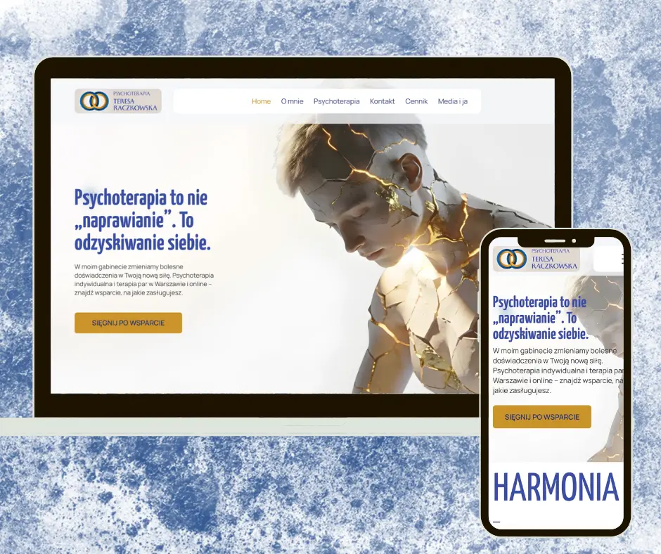 Wizualizacja: Strona psycholożki i psychoterapeutki