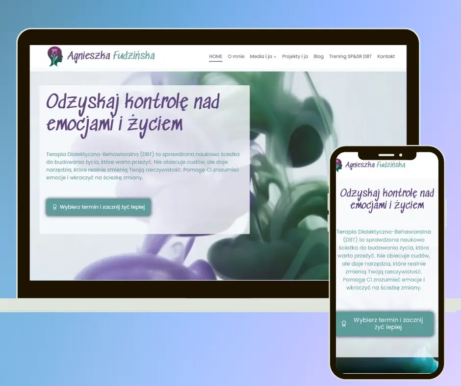Wizualizacja: Strona psychoterapeutki